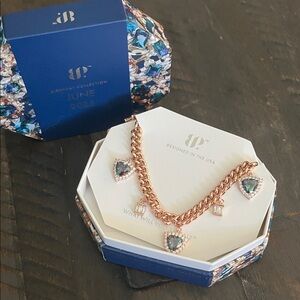 Edgy Chic lab created Alexandrite on Rose Gold plating